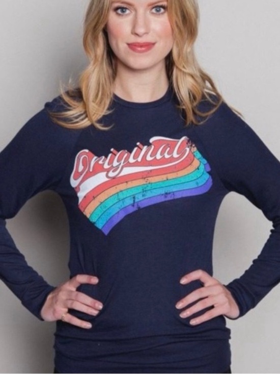 RoosterTeeth Tops - Original Rainbow Graphic Long Sleeve Top Barbara Dunkleman of RoosterTeeth
